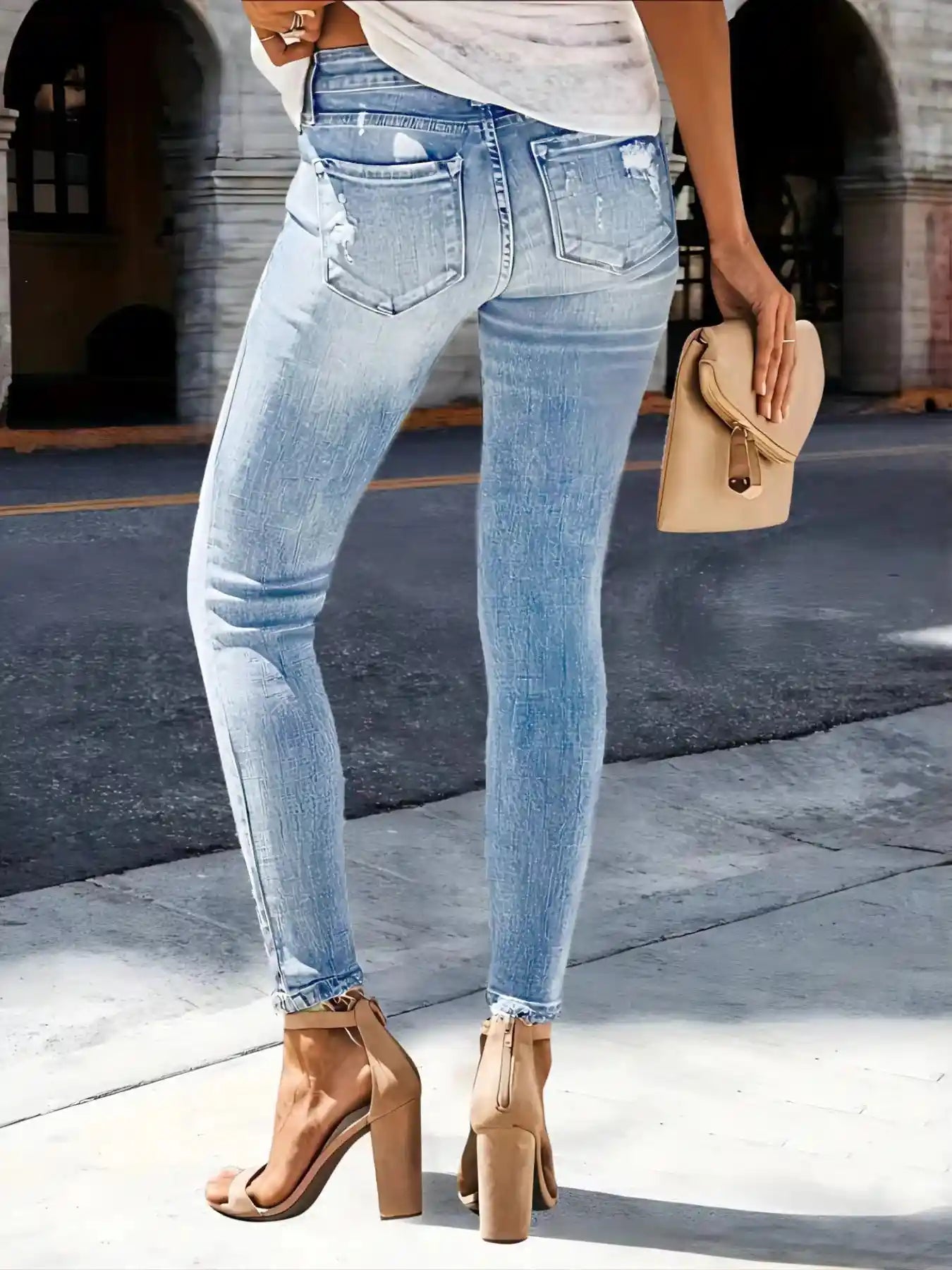 Distressed Skinny Jeans.