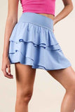 Ruffled Tiered Layers Activewear Skirt with Built-in Shorts.