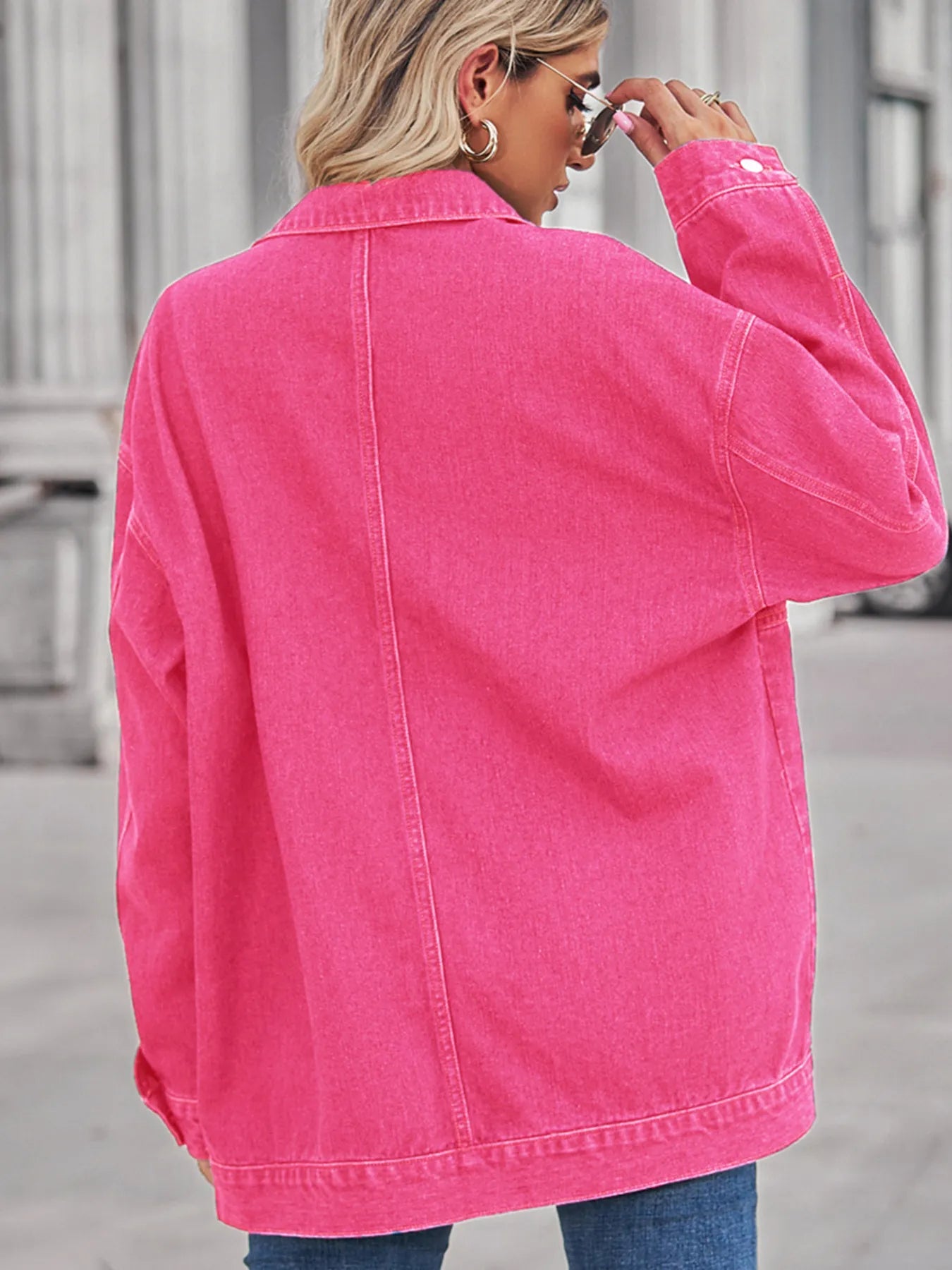 Button Up Long Sleeve Denim Jacket.