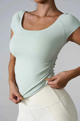 Round Neck Short Sleeve Active T-Shirt.