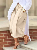 Plus Size Wide Leg Pleated Cropped Pants.