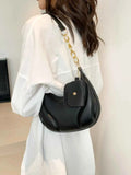 PU Leather Medium Shoulder Bag with EarPods Compartment.
