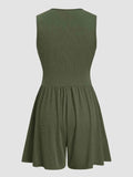Ruched Plunge Sleeveless Romper.