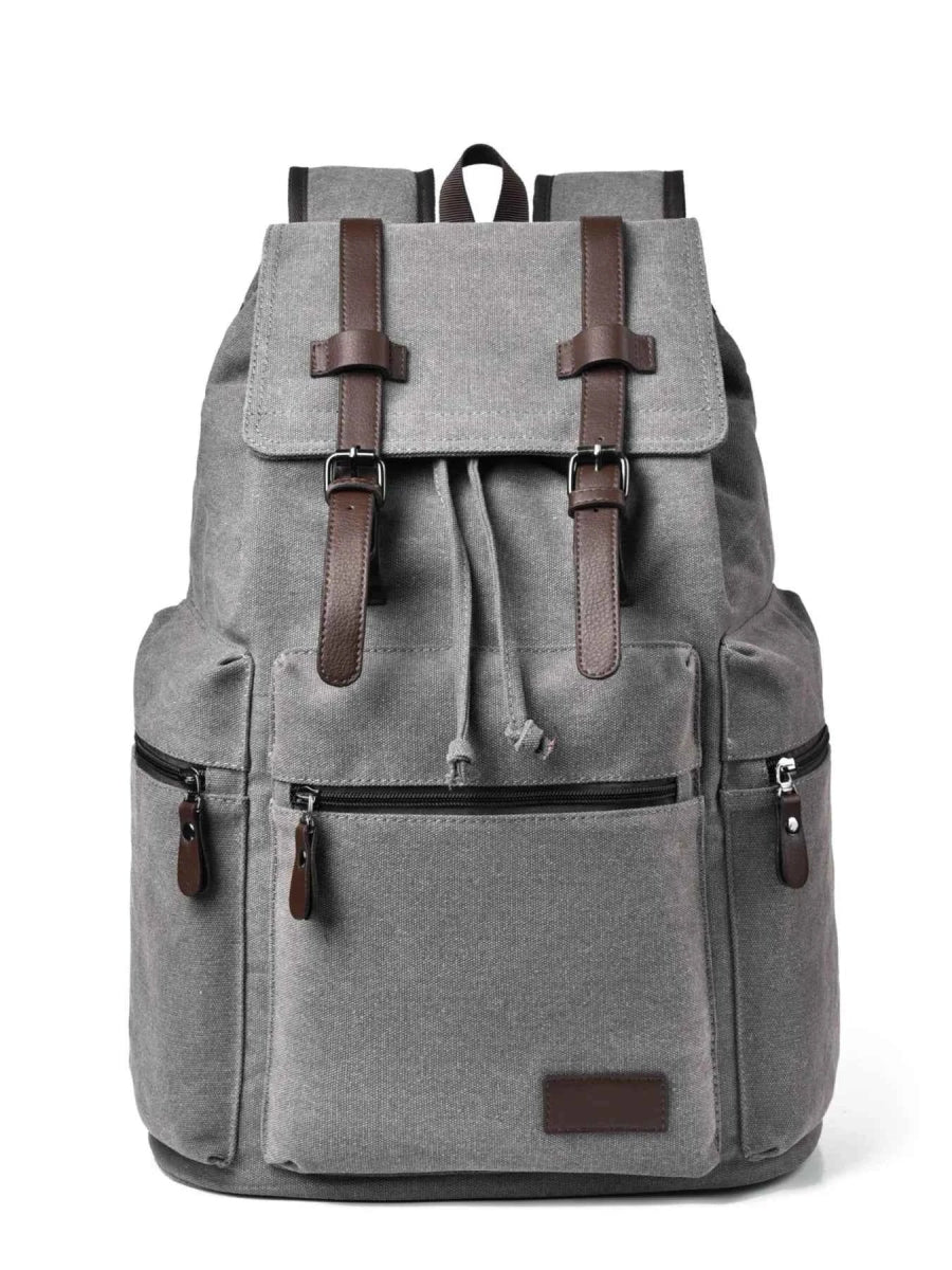 Large Canvas Backpack with Buckle Straps.