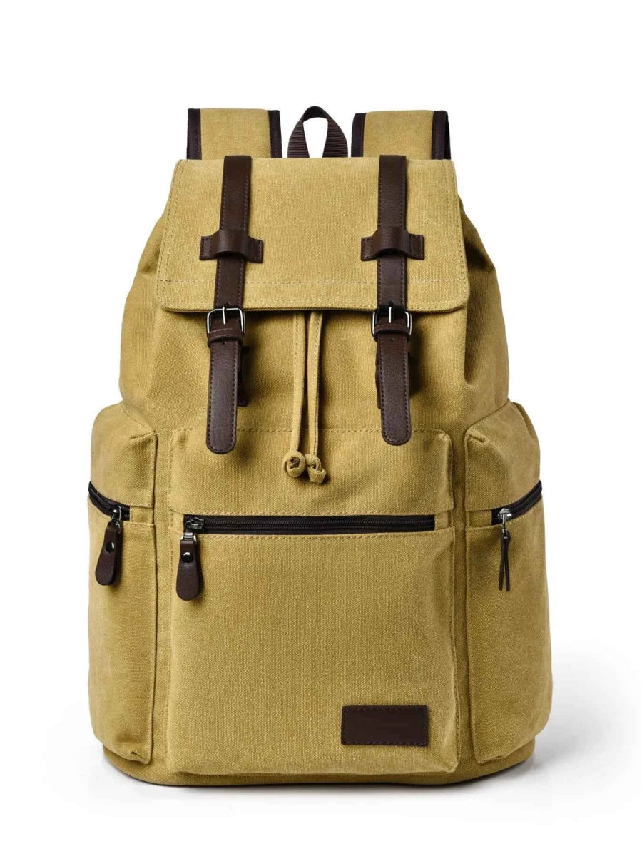 Large Canvas Backpack with Buckle Straps.