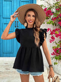 Ruffled Cap Sleeve Blouse.
