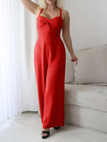 Devine Tie Back Backless Crisscross Jumpsuit.