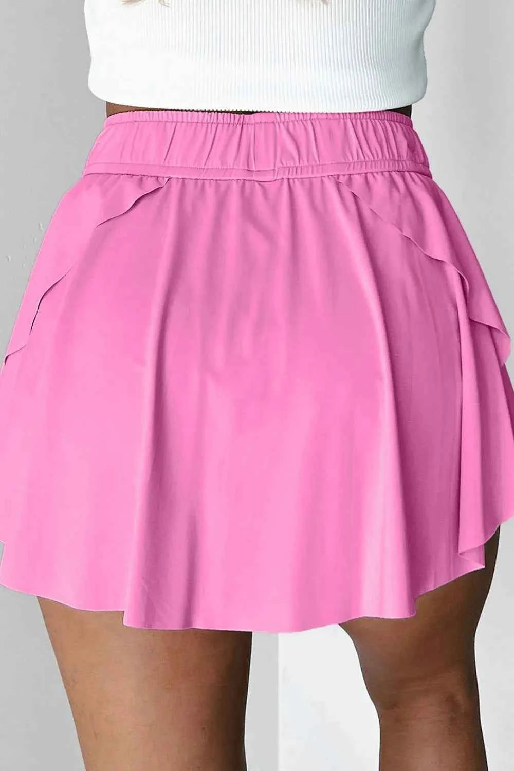 Drawstring High Waist Active Skorts.