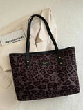 Large Leopard Print Polyester Tote Bag.
