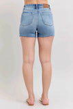 Judy Blue Plus Size High Waist Distressed Denim Shorts.