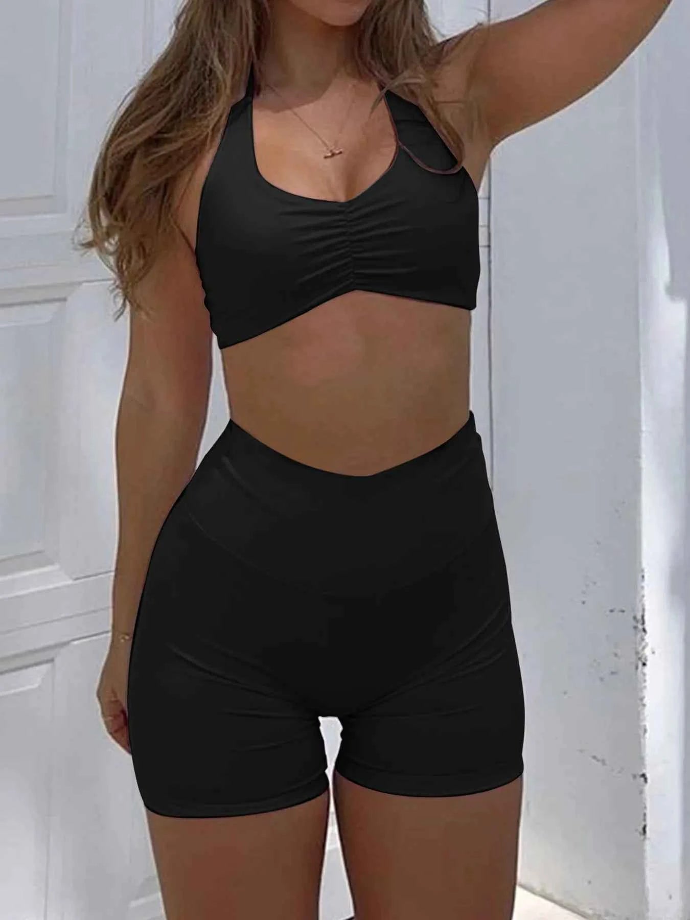 Halter Neck Cami and Shorts Active Set.