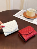 Mini PU Leather Solid Color Wallet.
