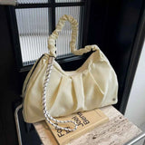 Ruched Large Canvas Tote Bag.