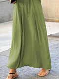 Plus Size Solid Color Maxi Shirt Dress.