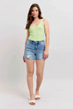 Judy Blue Plus Size High Waist Distressed Denim Shorts.