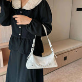 Chain Detail Small Leather Shoulder Bag.