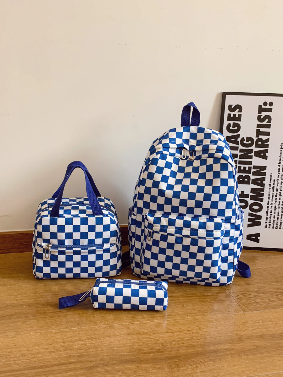 Checkered Pattern 3-Piece Bag Set.