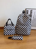 Checkered Pattern 3-Piece Bag Set.