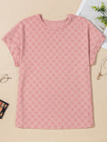Checkered Round Neck T-Shirt for Stylish Comfort - EBYNN