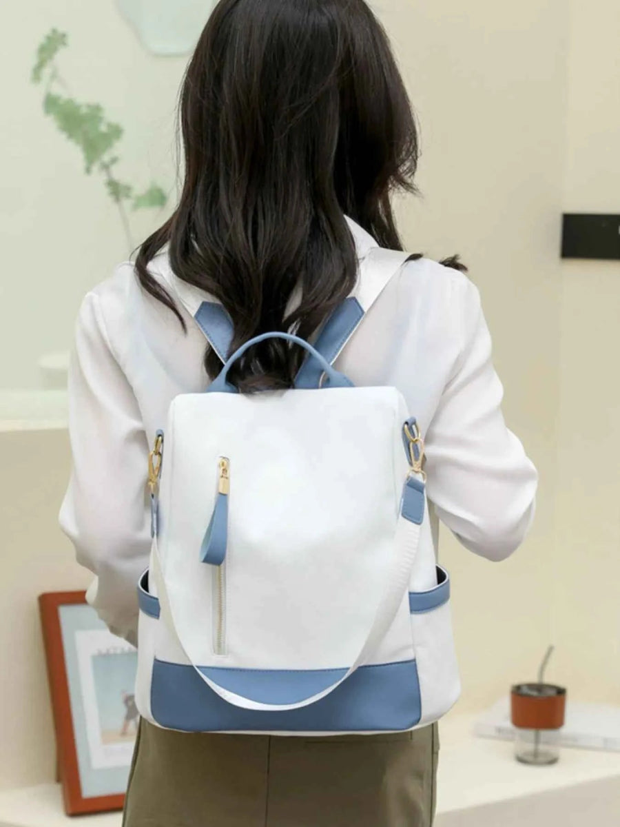 Color Block Convertible Backpack.