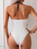 Contrast Cutout One-Piece Swimsuit in Black & White - EBYNN