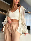 Hollow Out Cardigan - Stylish & Breathable Cover Up for Every Occasion - EBYNN