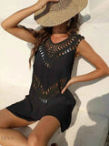 Elegant Crochet Beach Cover Up Dress - EBYNN