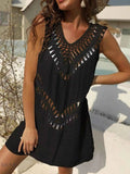Elegant Crochet Beach Cover Up Dress - EBYNN