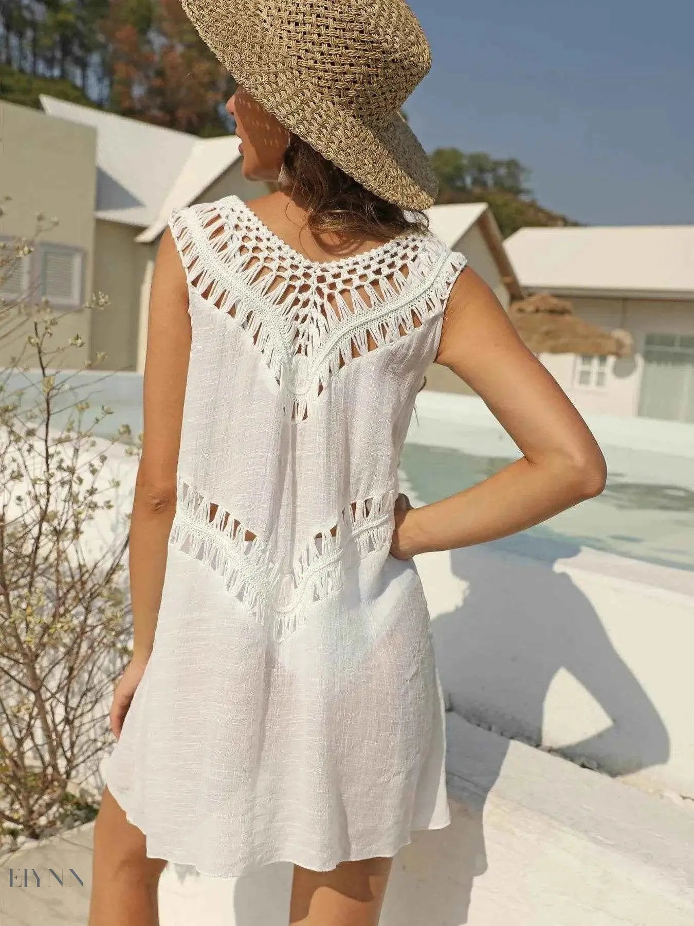 Elegant Crochet Beach Cover Up Dress - EBYNN