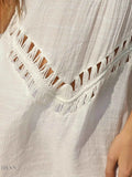 Elegant Crochet Beach Cover Up Dress - EBYNN