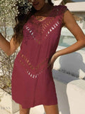 Elegant Crochet Beach Cover Up Dress - EBYNN