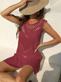 Elegant Crochet Beach Cover Up Dress - EBYNN