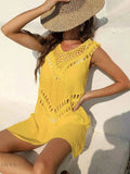 Elegant Crochet Beach Cover Up Dress - EBYNN