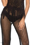 Trendsi cutout high waist swim pants in black, featuring a stylish textured design
