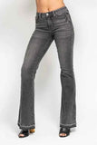 Judy Blue Plus Size Mid Rise Tummy Control Flare Jeans - Gray.