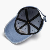 Adjustable Cotton Baseball Cap with Letter Design.