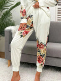 Shiny Printed Round Neck Top and Pants Lounge Set.