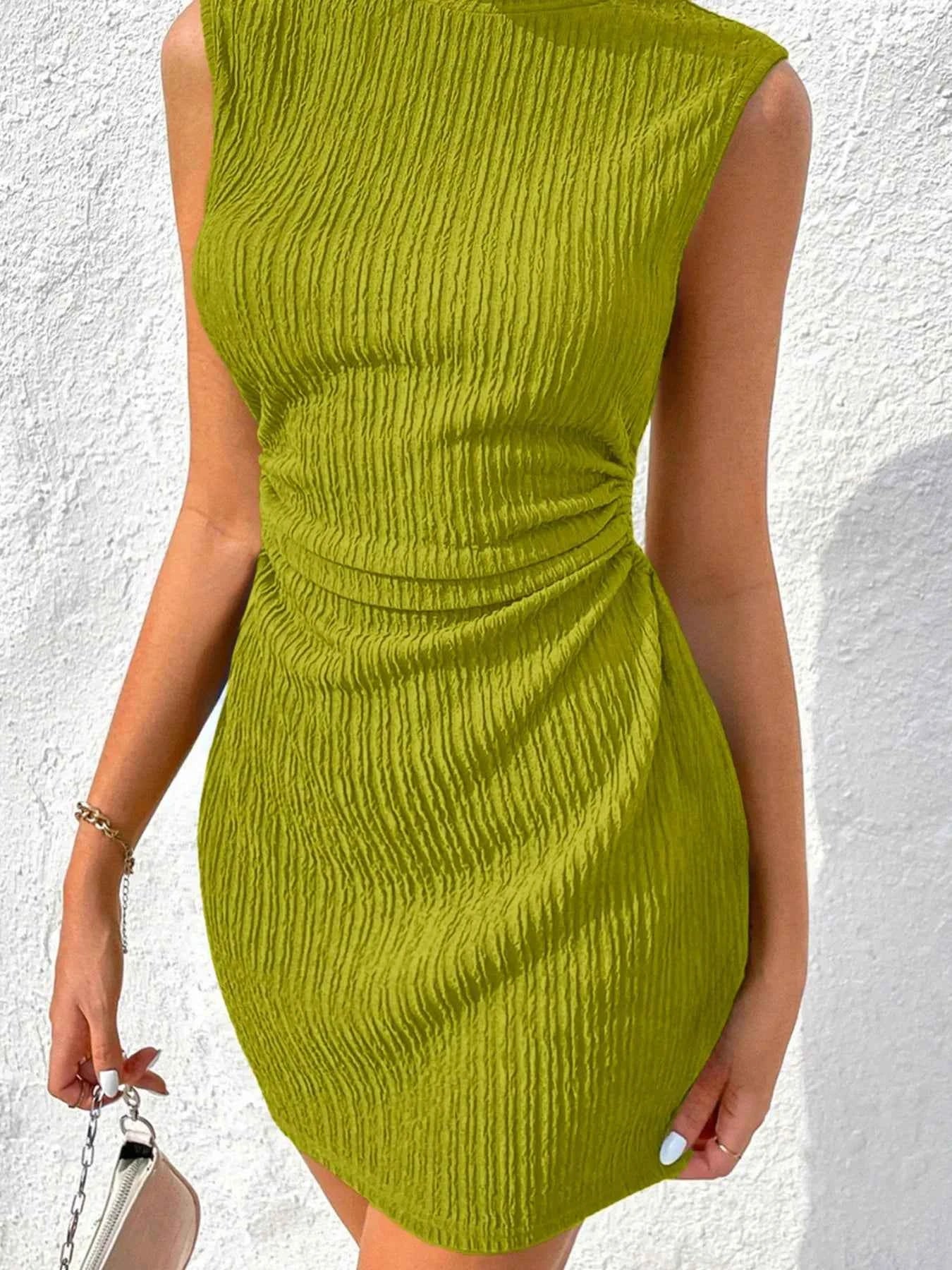 Sleeveless Ribbed Bodycon Dress.