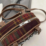 Plaid Print Crossbody Bag.