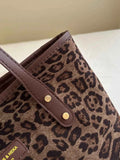 Large Leopard Print Polyester Tote Bag.