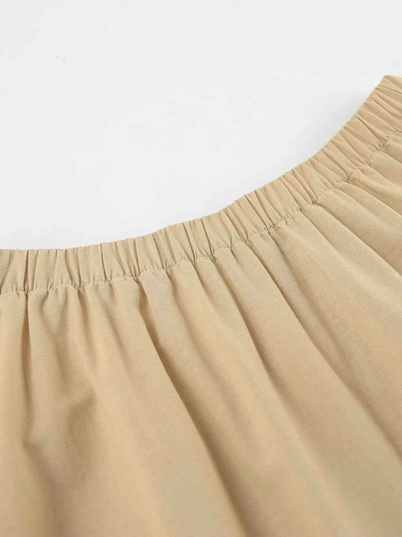 Back Zipper Tube Top Set with Midi Skirt for Effortless Style - EBYNN