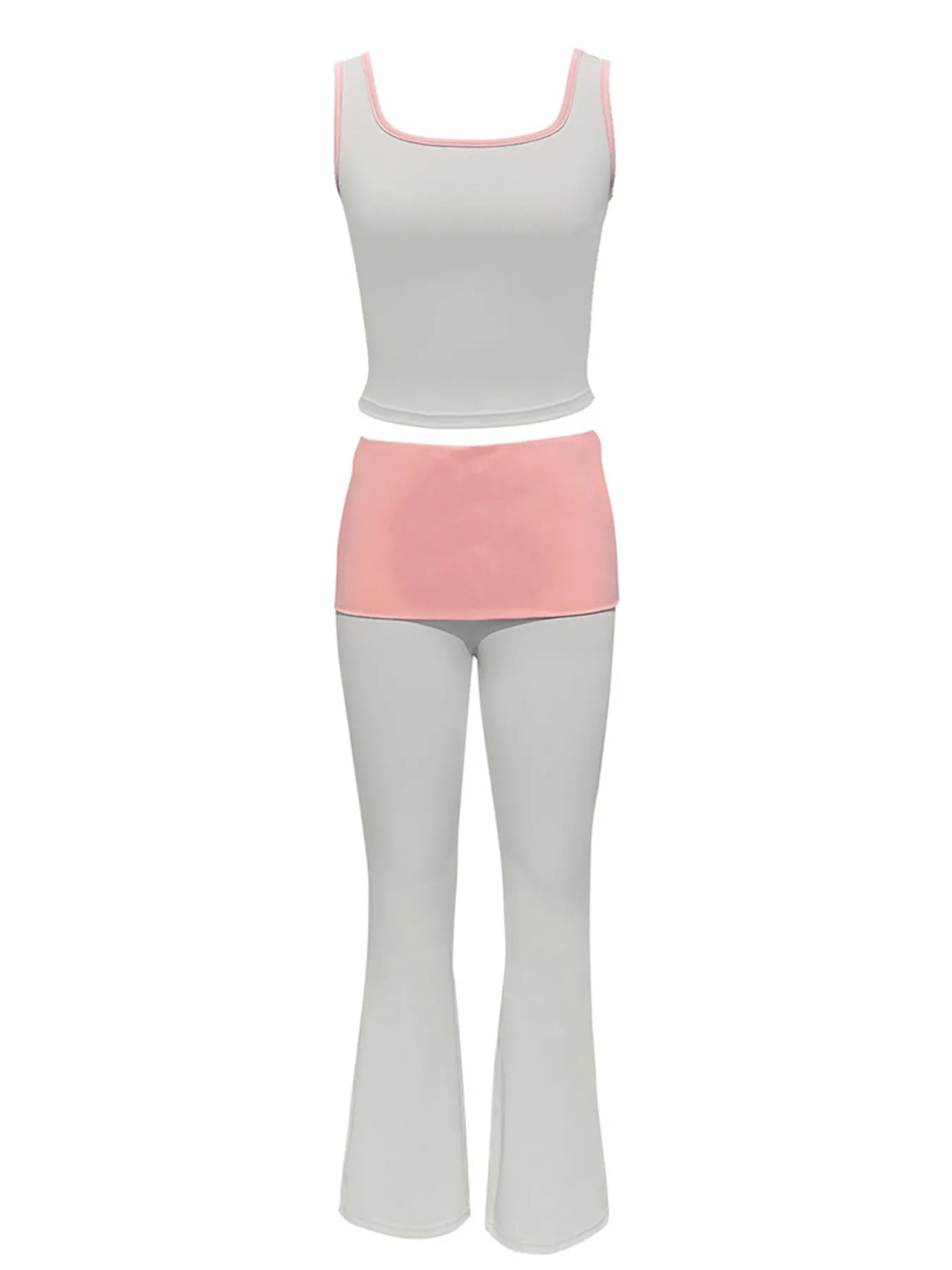 Contrast Trim Active Tank and Pants Set.