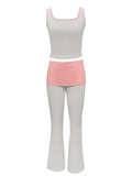Contrast Trim Active Tank and Pants Set.
