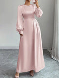 Satin Long Sleeve Maxi Dress.