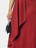 Women's Short Sleeve Midi Wrap Dress with Belt.