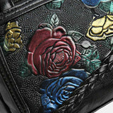 Large PU Leather Rose Pattern Shoulder Bag.