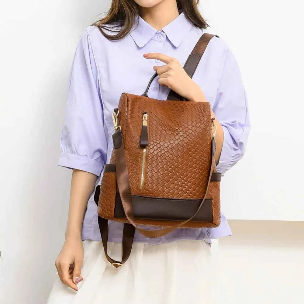 Large PU Leather Backpack Bag.