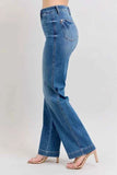 Judy Blue Plus Size High Waist Contrast Thread Straight Jeans.