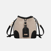 Straw Braided Adjustable Strap Crossbody Bag.