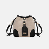 Straw Braided Adjustable Strap Crossbody Bag.